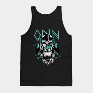Nordic god Odin with two ravens to his sides Tank Top